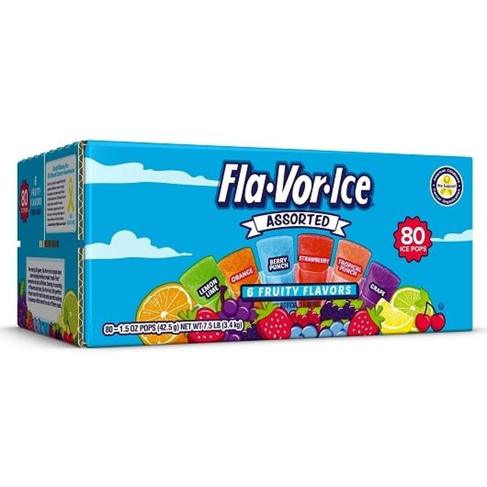 Flavor Ice Assorted Ice Pops  80 ct