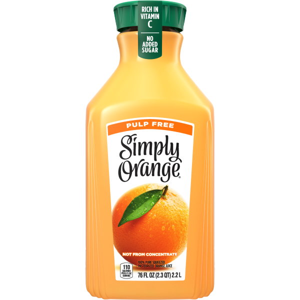 Simply Orange Pulp Free Orange Juice 76 oz