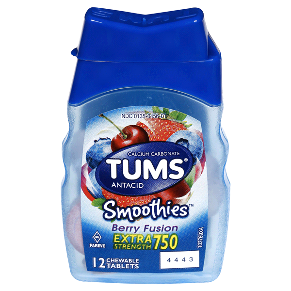 Tums Extra Strength 750 Smoothies Chewable Tablets 12 ct