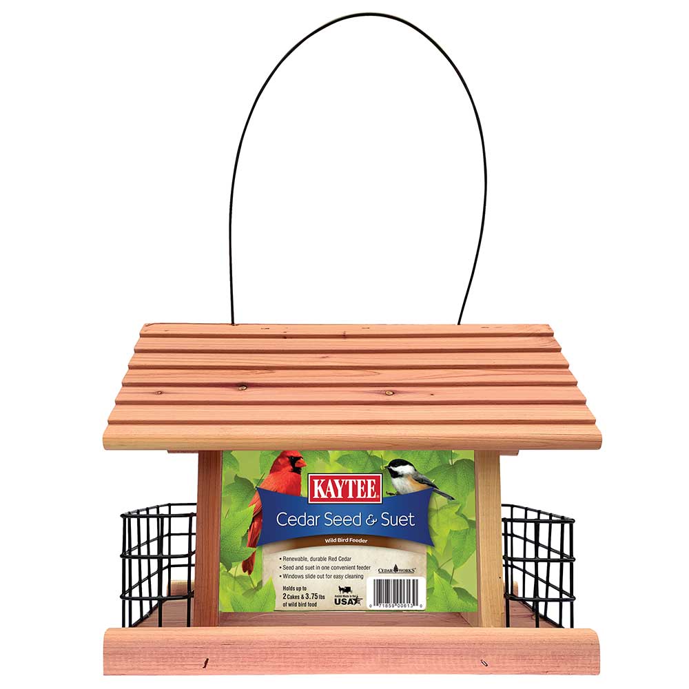 Kaytee Cedar Seed & Suet Feeder