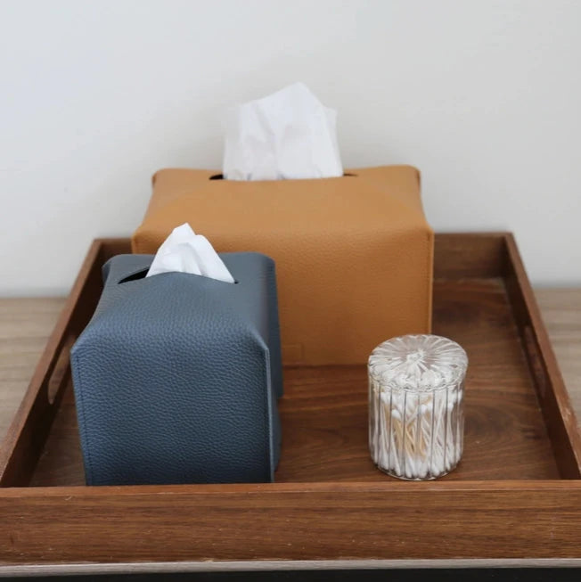 Vegan Leather Tissue Box Cover