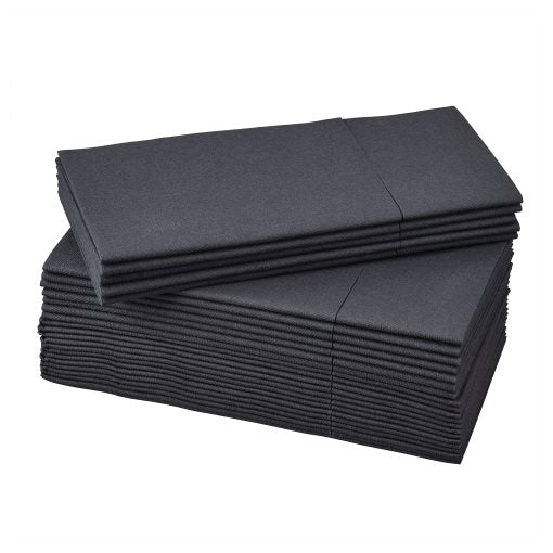 Ikea Mottaga Folded Black Napkins 25 ct