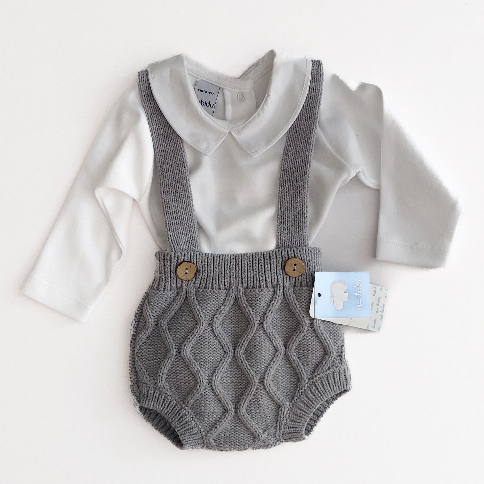 Chunky Knit Suspender Set 3M