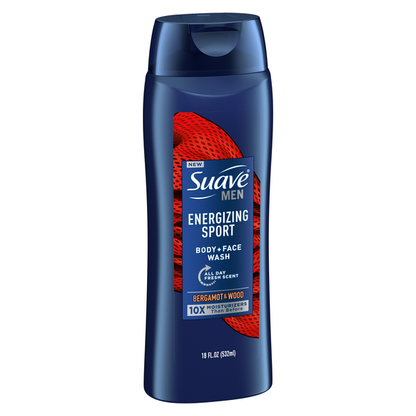 Suave Men Energizing Sport Body & Face Wash 18 oz