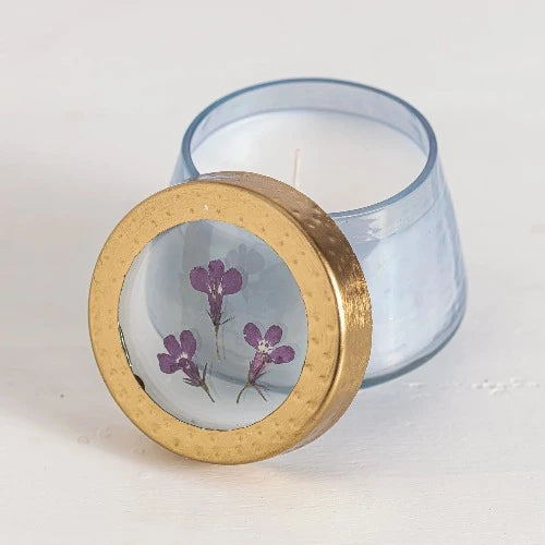 Rosy Rings Watercolor Pressed Floral Candle