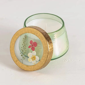 Rosy Rings Watercolor Pressed Floral Candle