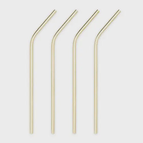 Viski Gold Reusable Cocktail Straws 4pk