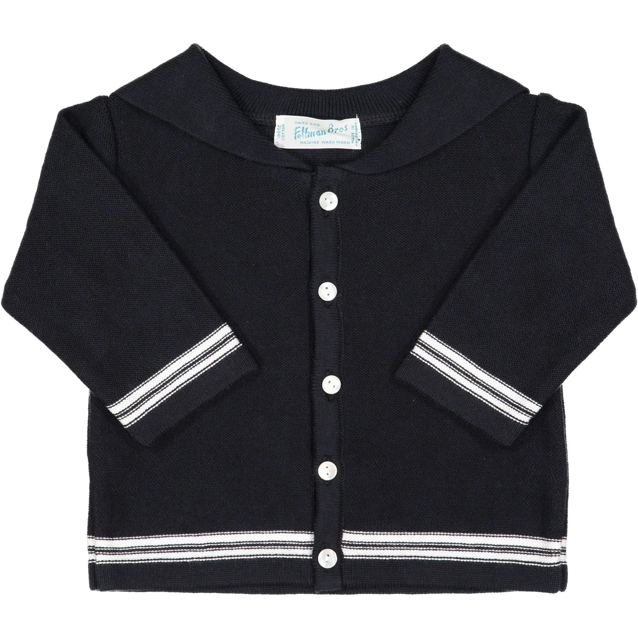 Feltman Brothers Navy Sailor Collar Cardigan - 24M