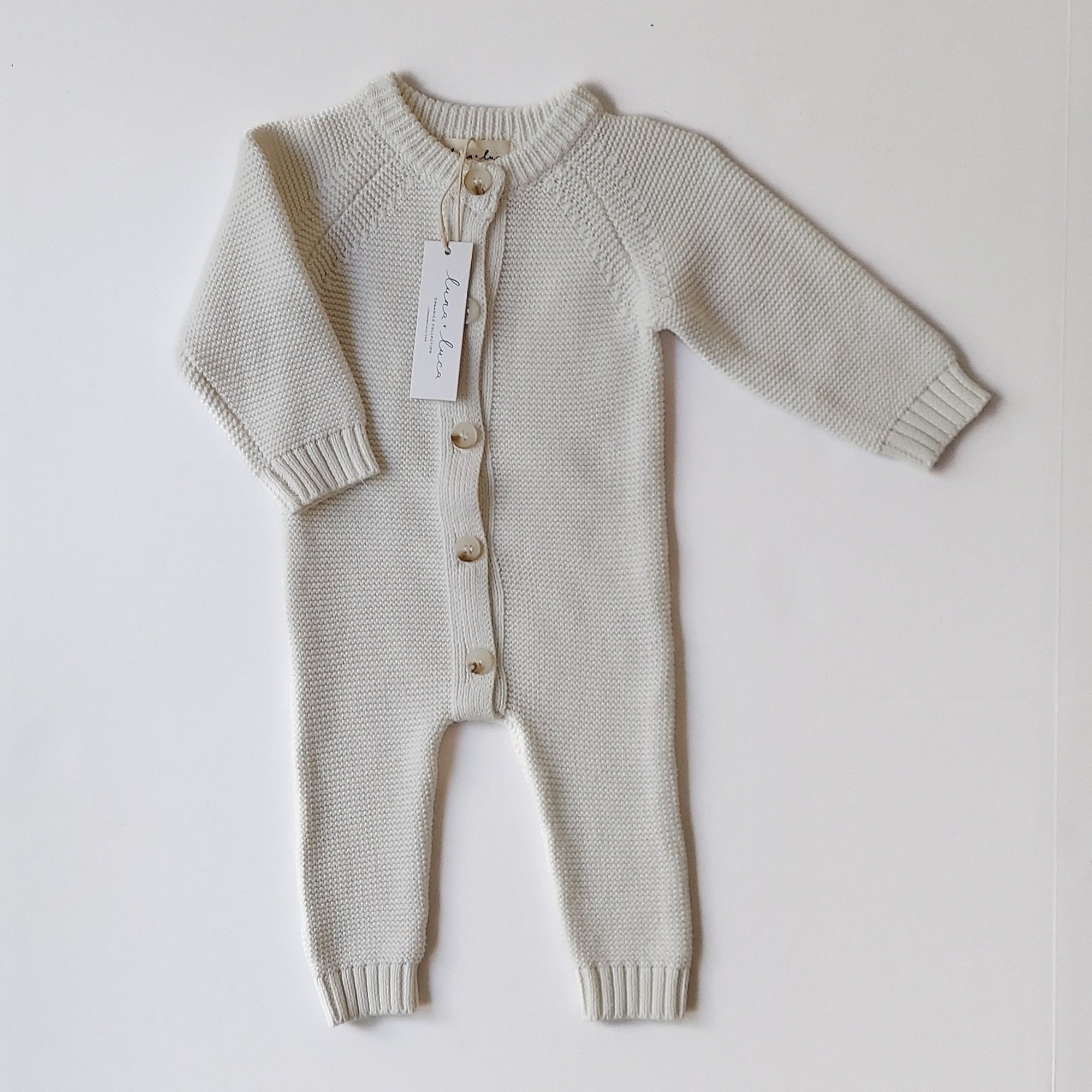 Luna & Luca Winter White Knit Onepiece 3M