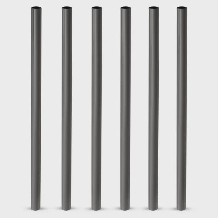 Viski Gunmetal Reusable Lowball Straws 6pk