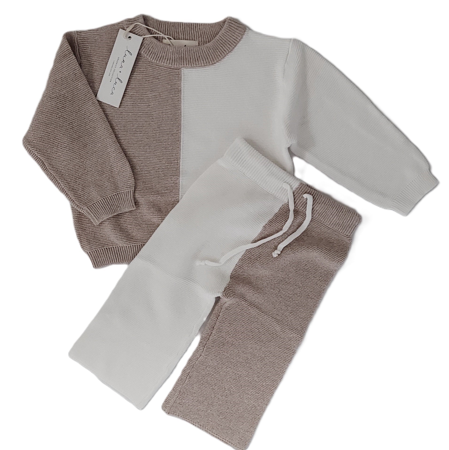 Luna & Luca Organic Knit Colorblock Loungewear
