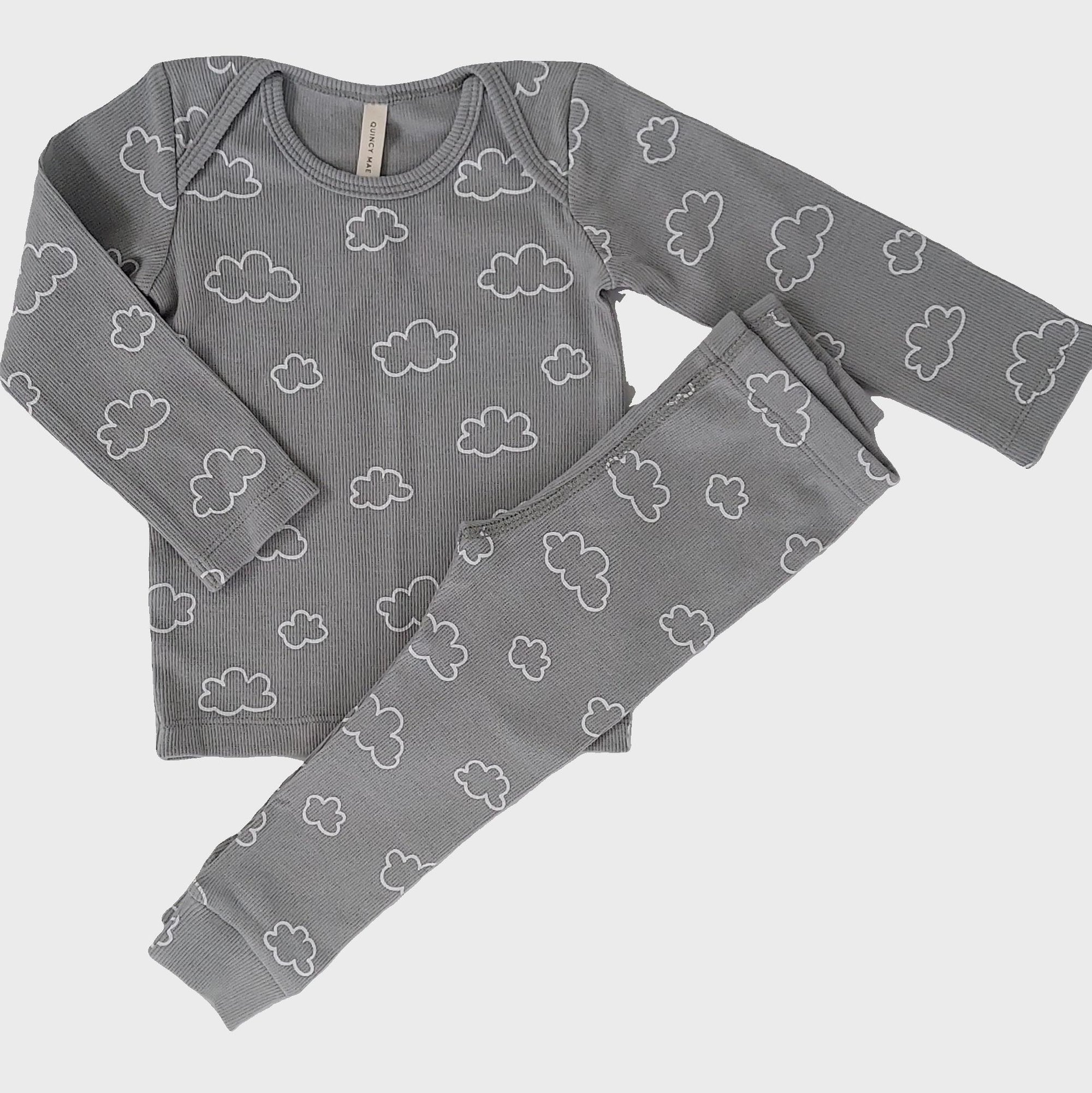 Quincy Mae Dusty Green Cloud Legging Set 6-12 M