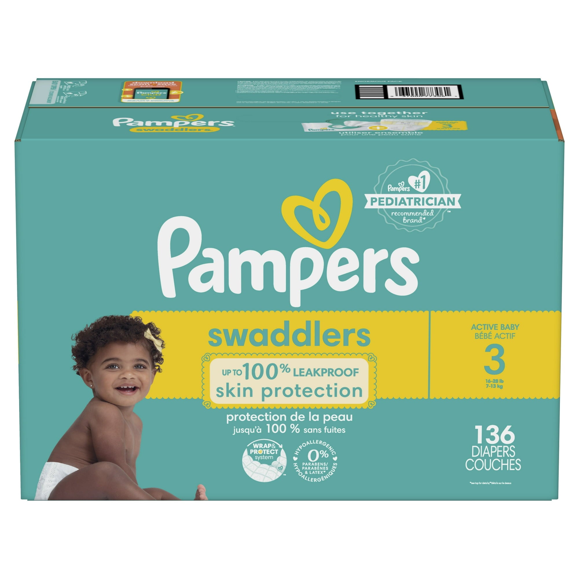 Pampers Swaddlers Diapers Size 3 136 ct