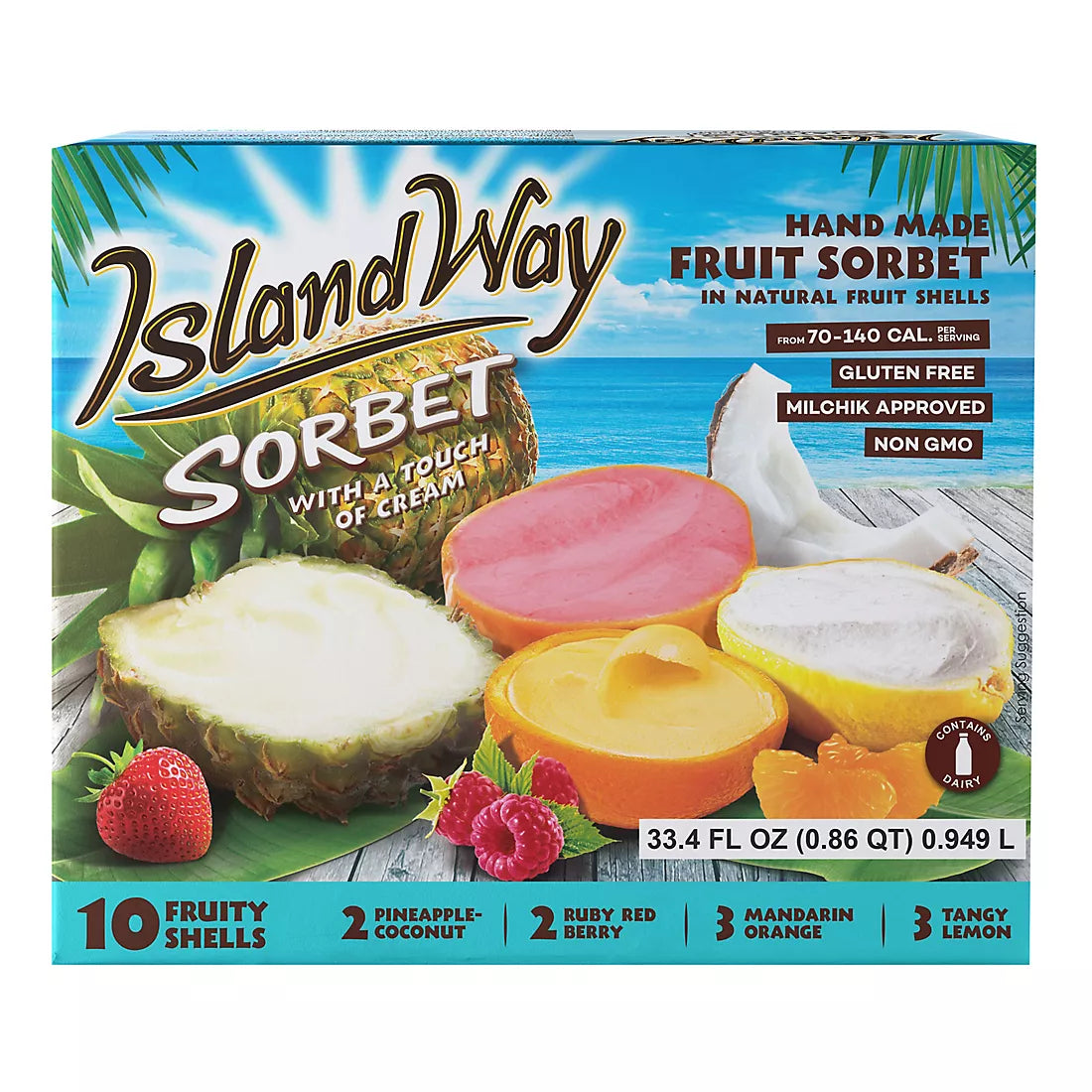 Island Way Hand Made Fruit Sorbet Shells  12 ct