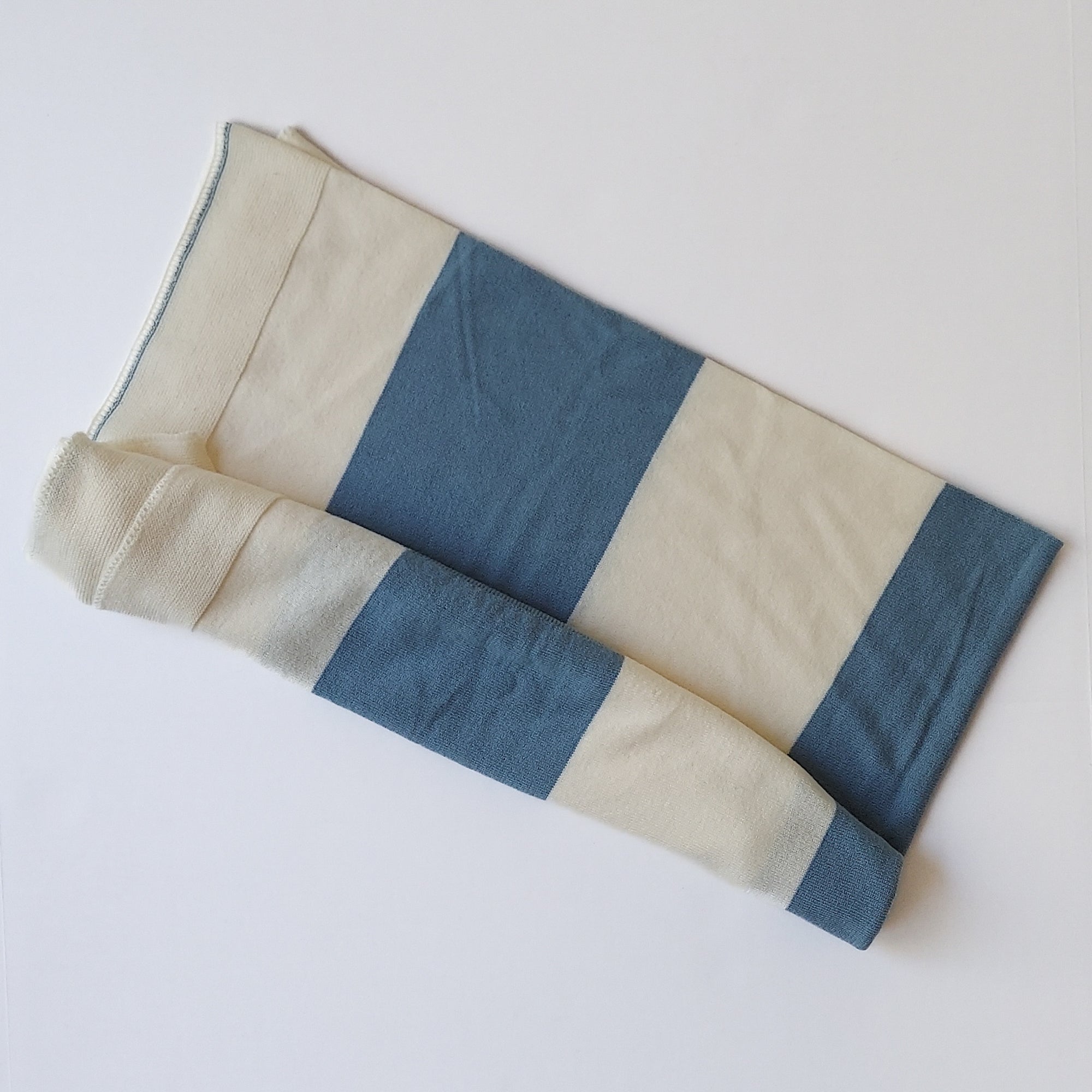 Micu Micu Blue & Ivory Stripe Knit Blanket
