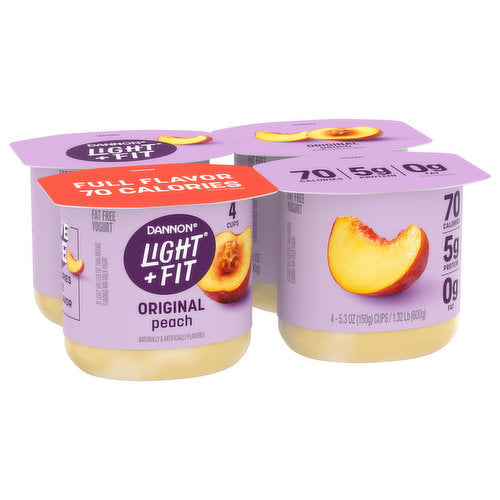 Dannon Light & Fit Yogurt Peach 5.3 oz  4 ct