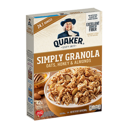 Quaker Simply Granola Oats Honey & Almonds  24.1 oz