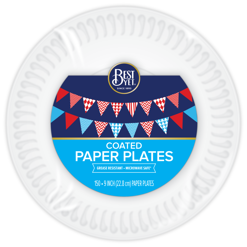 Best Yet Coated Paper Plates  150 ct