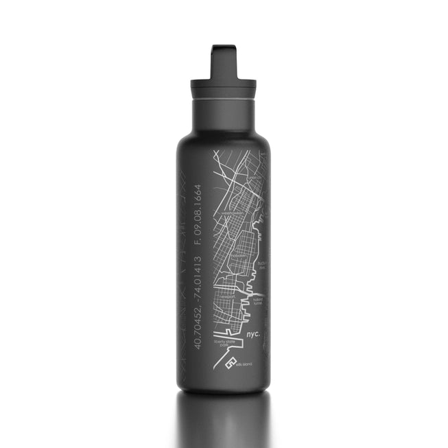 NYC Lower Manhattan Map Insulated Hydration Bottle 21 oz