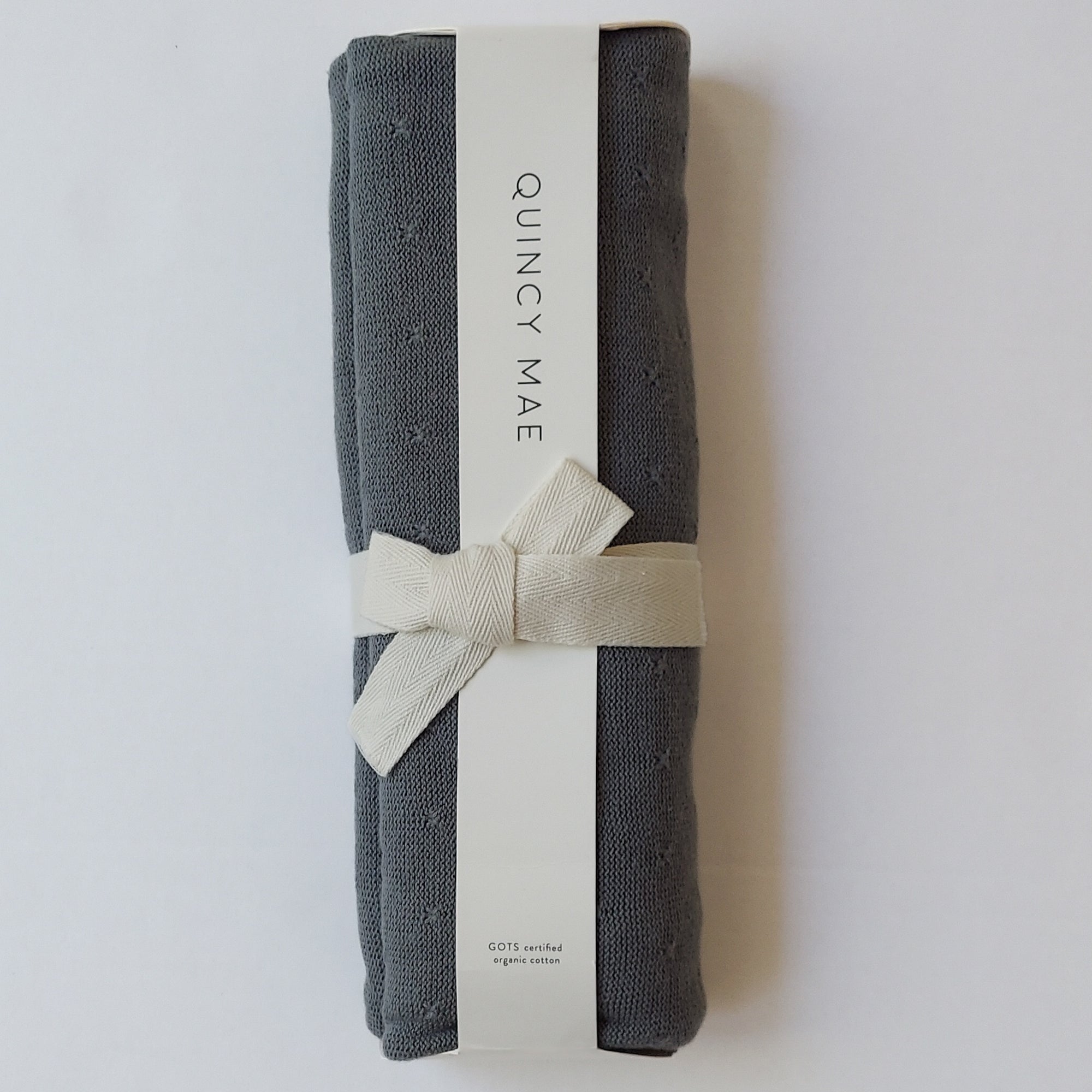 Quincy Mae Slate Blue Organic Blanket
