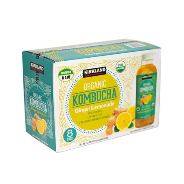 Kirkland Organic Kombucha Ginger Lemonade 16 oz 8 ct