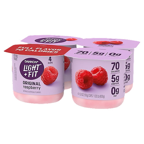 Dannon Light & Fit Yogurt Raspberry 5.3 oz  4 ct