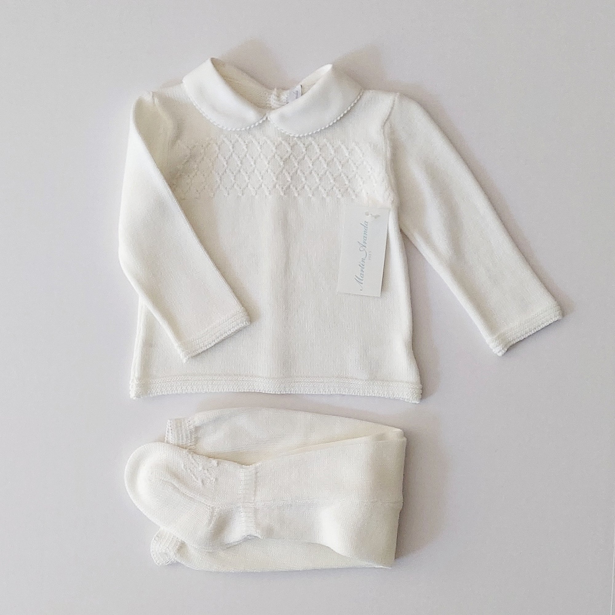 Martin Aranda Ivory Knit Outfit 6-9 M