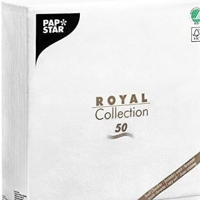 Papstar Royal Collection Linum Weiss 40 x40 50 Ct