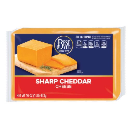 Best Yet Sharp Cheddar Cheese 1 lb Block