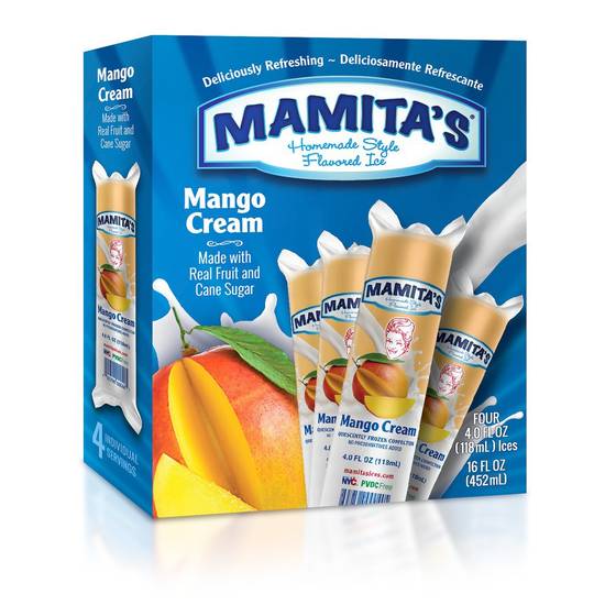 Mamita's Homemade Style Ice Mango Cream 4 oz  4 ct