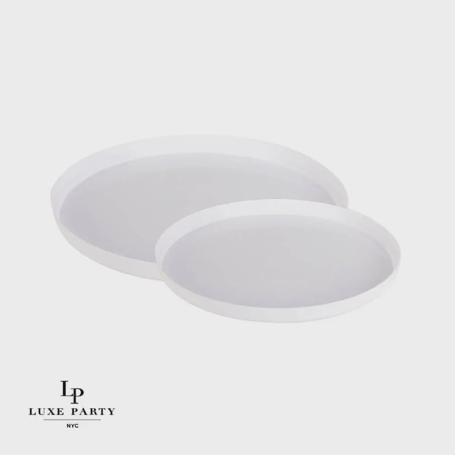 Luxe Round White Walled Plastic Plates 10 ct