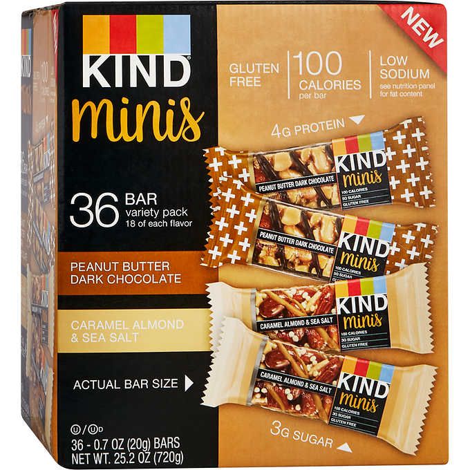 Kind Mini Granola Bars PB Choc & Caramel Sea Salt  36 ct