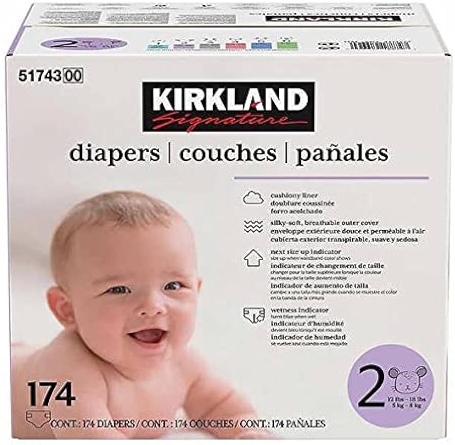 Kirkland Signature Diapers Size 2 174 ct