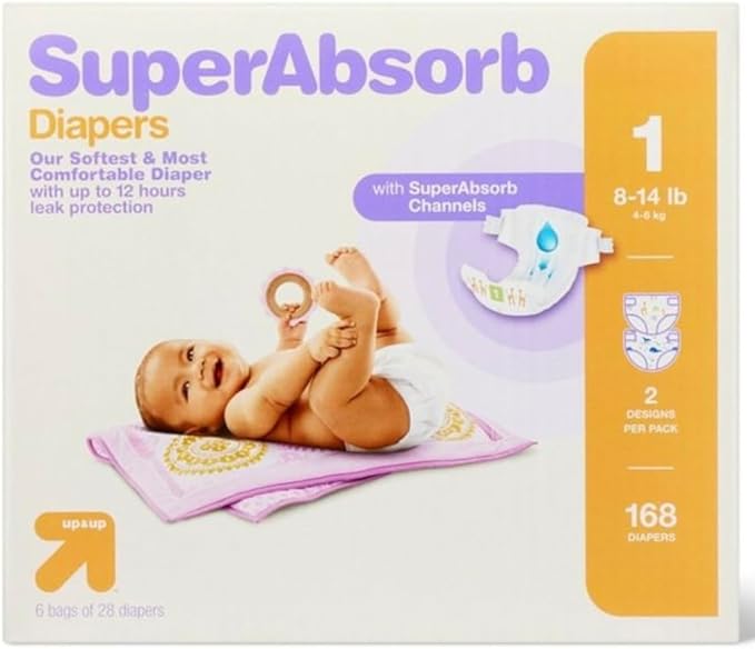 Up & Up Diapers Size 1 168 ct