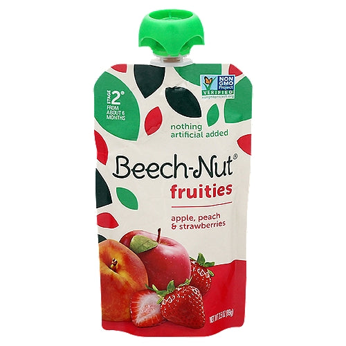 Beech Nut Fruities Stage 2 Apple Peach & Strawberry  3.5 oz