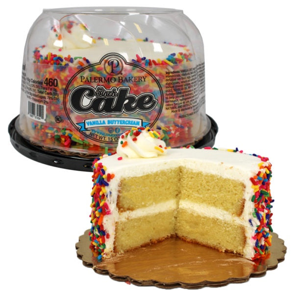 Palermo 5 in Vanilla Cake with Rainbow Sprinkles  15 oz