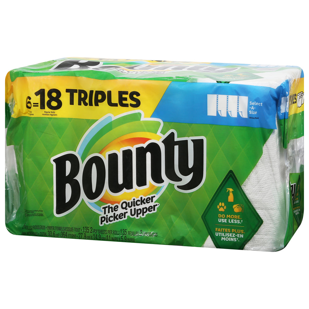 Bounty Paper Towel Select A Size  18 Rolls