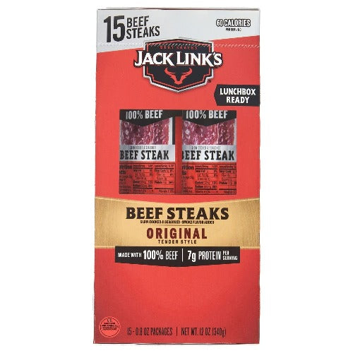 Jack Link's Original Tender Style Beef Steaks .8 oz 15 ct