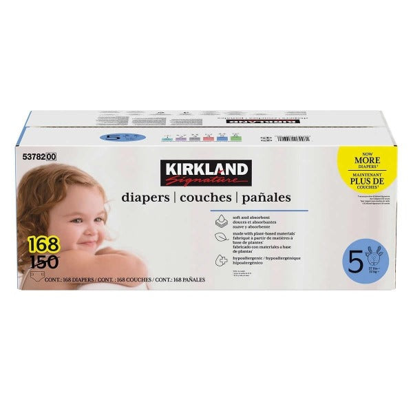 Kirkland Signature Diapers Size 5 168 ct