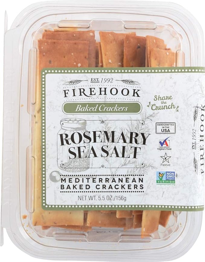 Firehook Rosemary Sea Salt Mediterranean Crackers Organic 5.5 oz