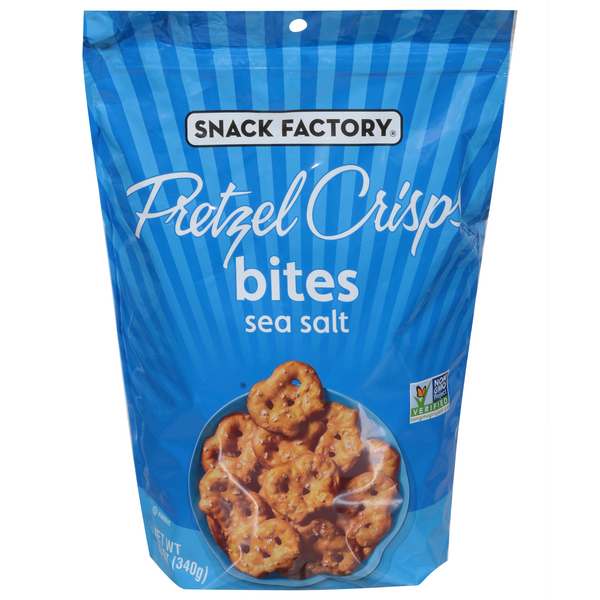 Snack Factory Pretzel Crisps Bites Sea Salt 12 oz