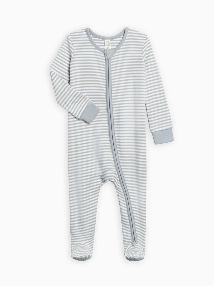Colored Organics Mist Stripe Zipper Sleeper 6-12 M