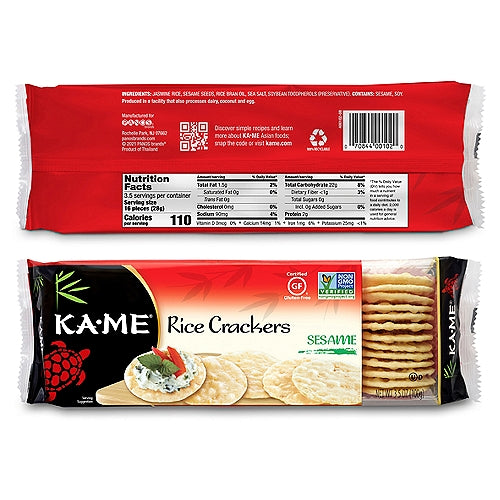 KA-ME Sesame Rice Crackers  3.5 oz