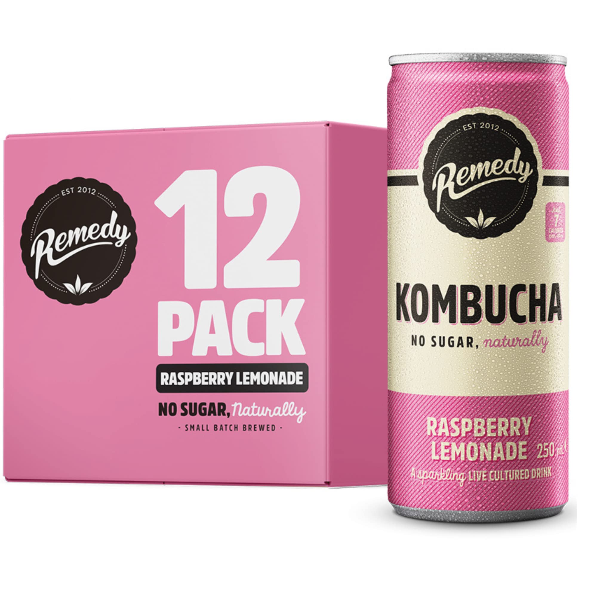 Remedy Kombucha No Sugar Raspberry Lemonade  11 oz 12 ct