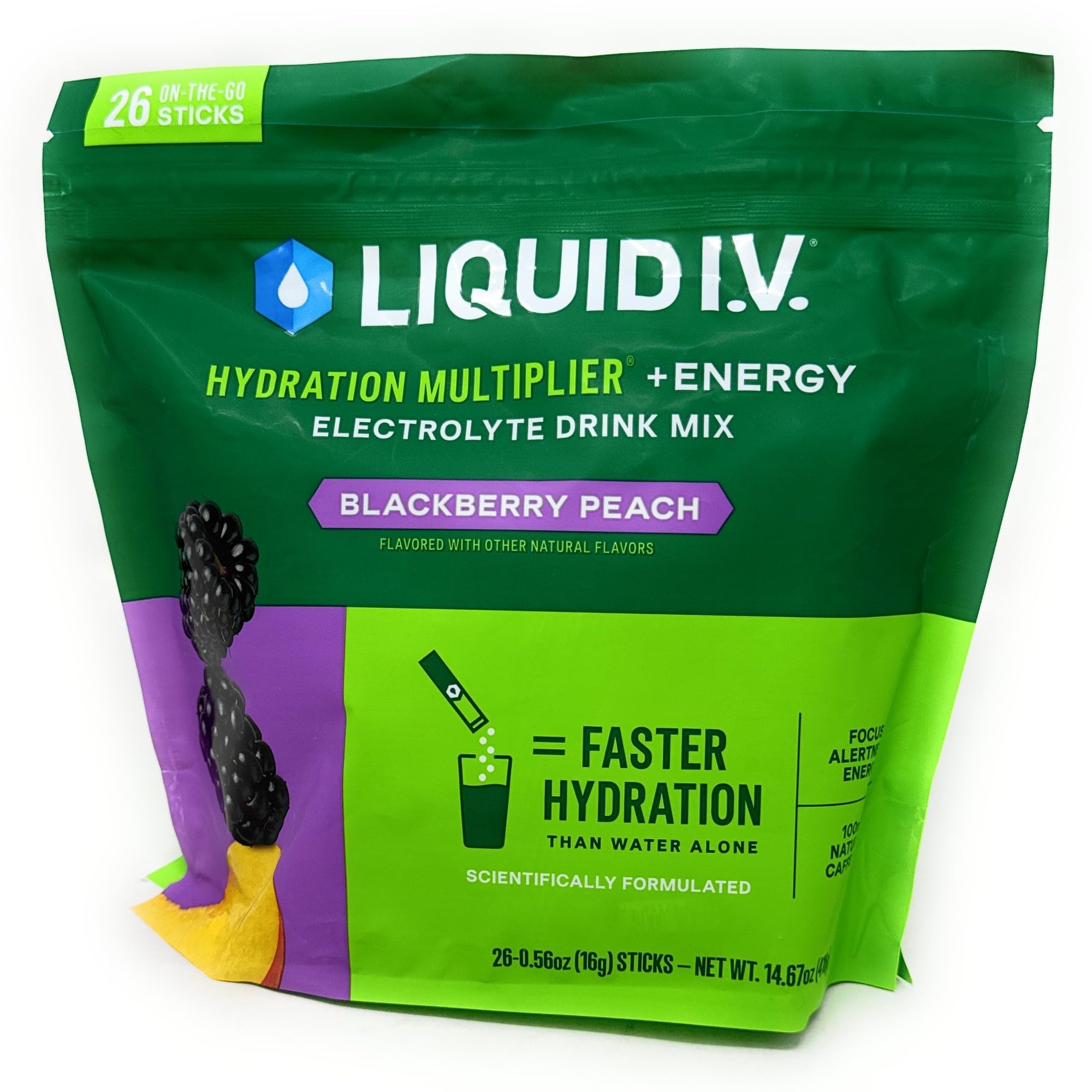 Liquid IV Electrolyte Drink Mix Blackberry Peach 26 pk