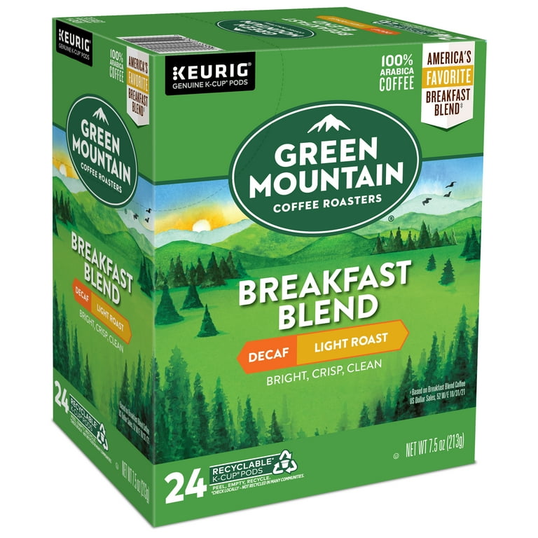 Green Mountain Decaf Light Roast Breakfast Blend  24 k cups