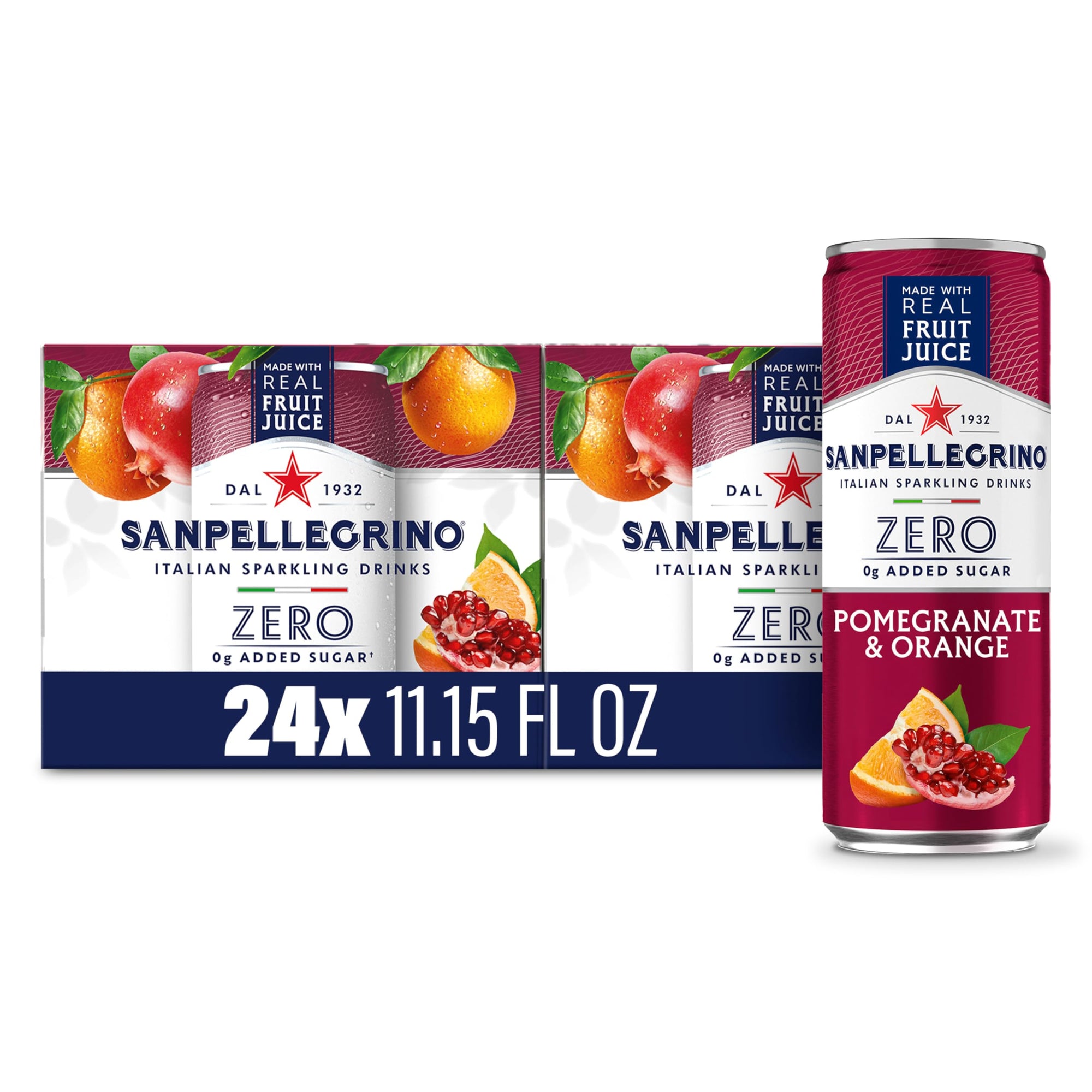 San Pellegrino Zero Sparkling Drink Pomegranate & Orange 11.15 oz 6 ct