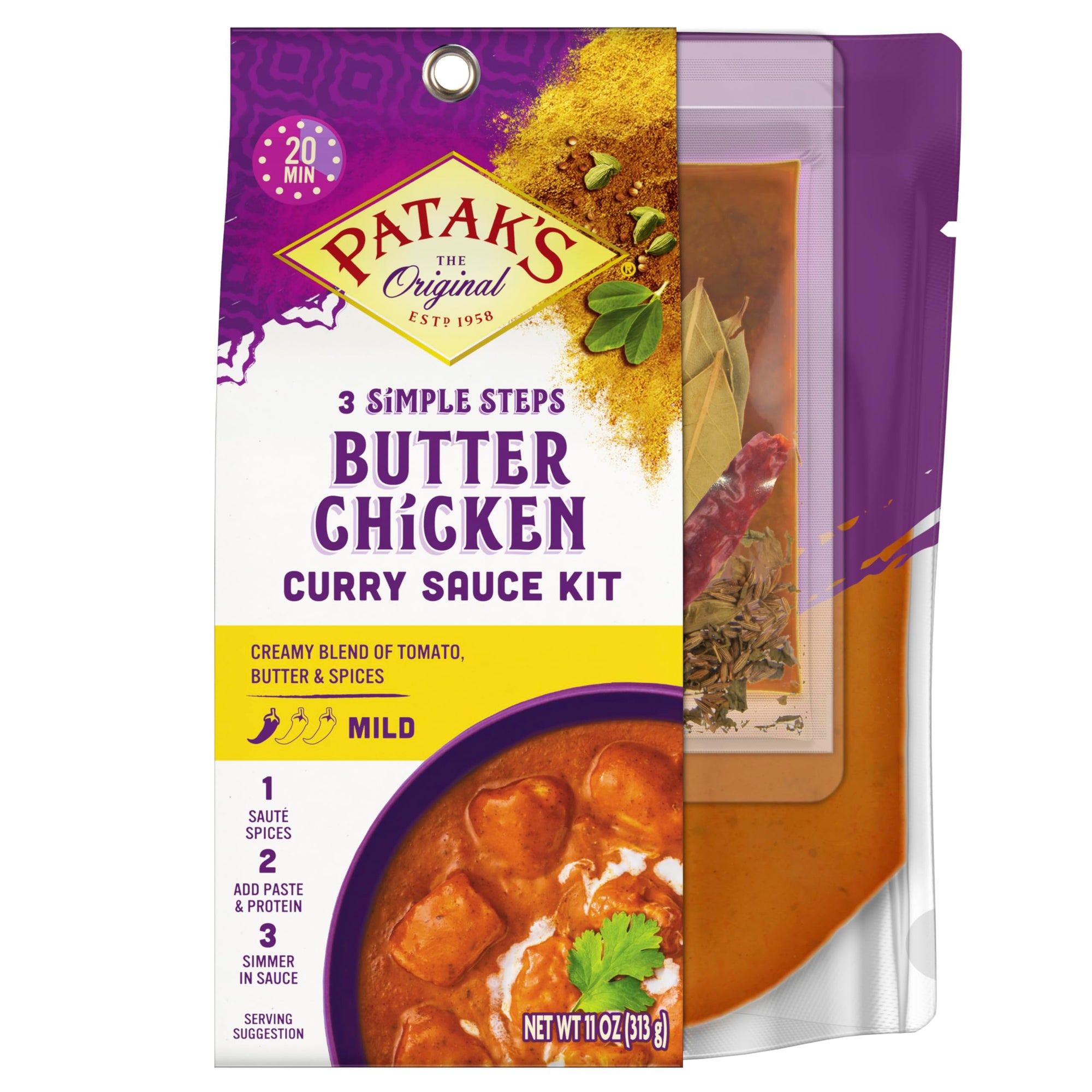 Patak's 3 Simple Steps Butter Chicken Curry Sauce Kit