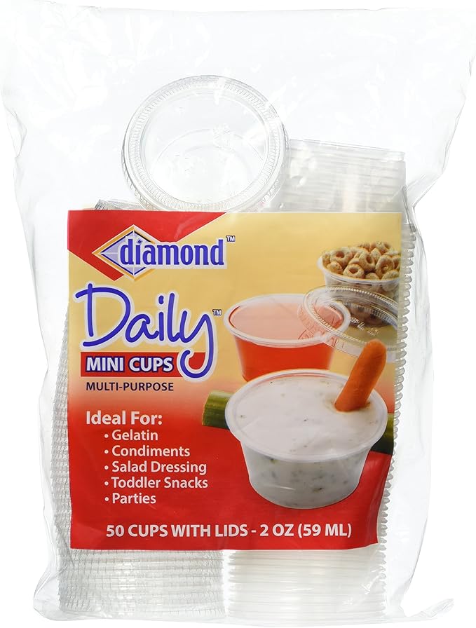 Diamond Disposable Mini Cups with Lids  50 ct