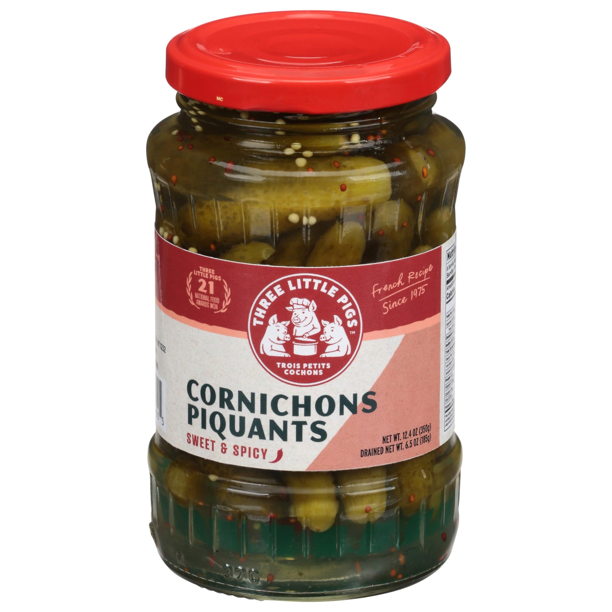 Three Little Pigs Piquants Cornichons  12.4 oz